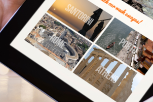 deel ipad met daarop afbeeldingen en slecht leesbare tekst erover